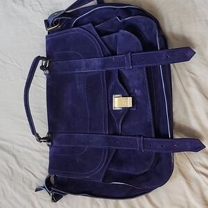Proenza Schouler Womens PS1 Satchel Messenger Shoulder Handbag, Purple Suede
